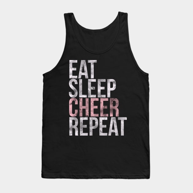 Eat Sleep Cheer Repeat Cheerleading Tank Top by charlescheshire